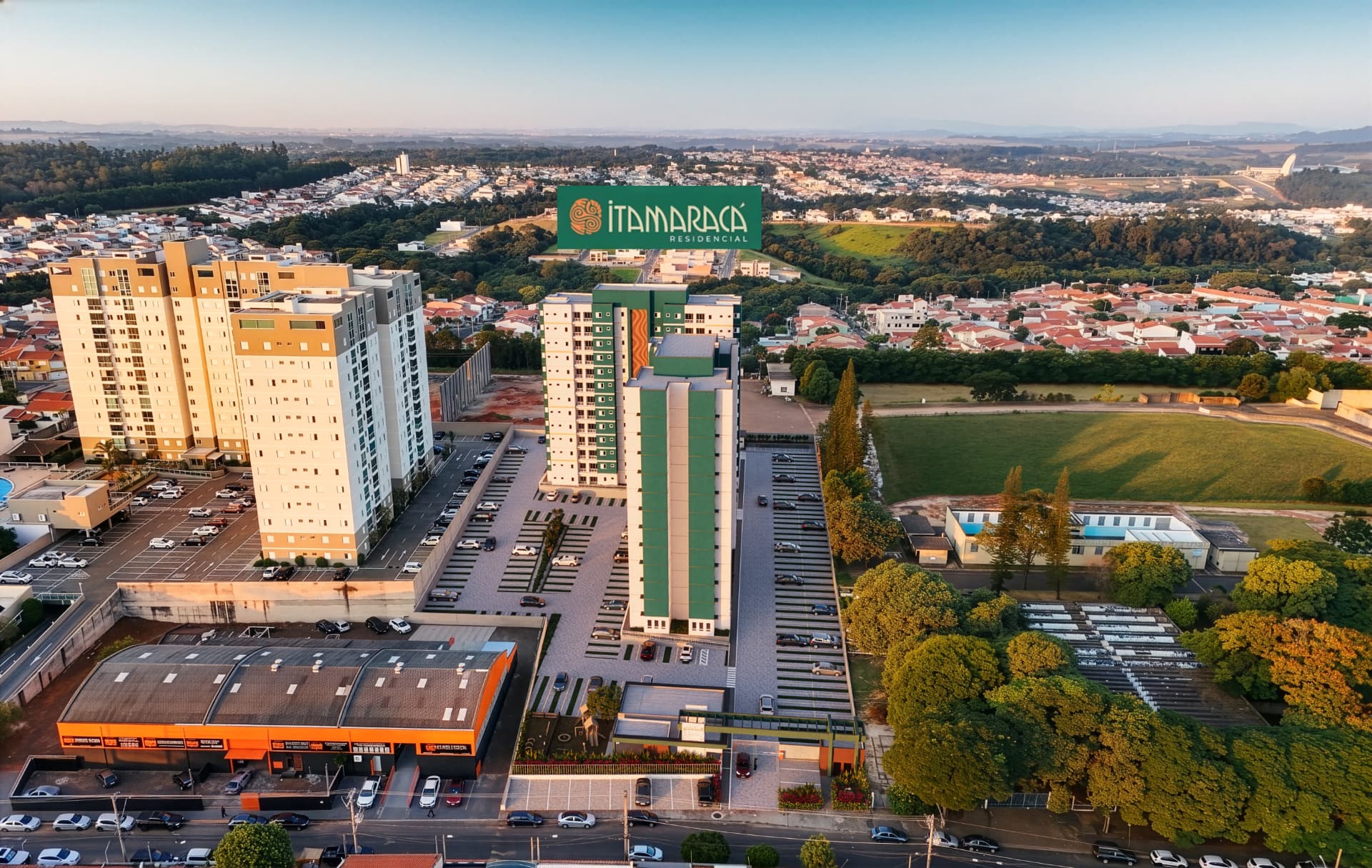 Vista aérea da região do Itamaracá Residencial